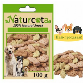 Изключително вкусни бисквити за кучета Naturcota Delicious Farm Cookies - с вкус на ванилия и форма на животинки, освежаващи дъха 100гр