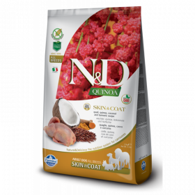 Суха храна за кучета N&D DOG QUINOA SKIN&COAT QUAIL - с пъдпъдък, киноа и кокос