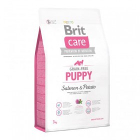 Супер премиум храна за подрастващи кученца Brit Care Dog Grain-free Puppy Salmon, Skin and Coat БЕЗ ЗЪРНЕНИ КУЛТУРИ, със сьомга, за здравословно развитие и подпомагане на имунитета